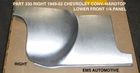 1949,1950,1951,1952 Chevrolet Hardtop/convert Lower Front 1/4 Panel 330R. Ems New. Price: $225.00.
