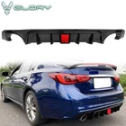 Fits 18-24 Infiniti Q50 Rear Bumper Lip Diffuser W/ Brake Light Pp Matte Black New. Price: $72.99.