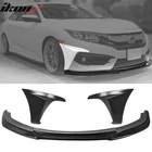 Fits 16-18 Honda Civic Coupe Sedan Ikon Gt Style Front Bumper Lip + Side Caps New. Price: $121.99.