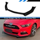 3PCS Fits 2015-2017 Ford Mustang Front Bumper Lip Spoiler Kit Unpainted Black Pu New. Price: $44.99.