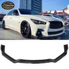 Fits 18-24 Infiniti Q50 Sport Front Bumper Lip Spoiler Carbon Fiber Print 3PC New. Price: $60.99.
