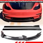 Carbon Style For Tesla Model 2017-2023 Front Bumper Lip Spoiler + Side Skirts New. Price: $161.49.