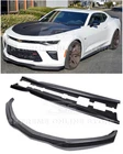 For 16-UP Camaro Ss T6 Style Primer Black Front Lip Splitter & Side Skirts New. Price: $269.98.