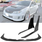 Fits 11-14 Subaru Wrx Sti Front Bumper Lip + Winglets Ikon V6 Style Pu New. Price: $181.99.