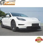 For Tesla Model 2017-2023 Front Bumper Lip Spoiler Kit Carbon Fiber Look New. Price: $260.67.