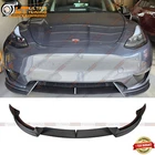 For 2020-2024 Tesla Model Y Mattecarbon Fiber Abs Front Bumper Lip Splitter 3PCS New. Price: $122.33.