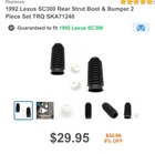 Trq Shock Strut Boot Bellow & Bumper Kit Pair Of 2 For Dodge Chrysler Lexus Kia New. Price: $28.00.