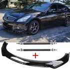 Front Bumper Splitter Spoiler + Strut For Infiniti G37 Ikon Black New. Price: $159.72.