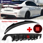 For Infiniti Q50 2014-2017 Rear Bumper Lip Diffuser Spoiler Carbon Fiber Look New. Price: $112.95.