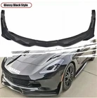 For Corvette C7 STAGE3 2014-19 Front Lip Splitter + Side Winglets Glossy Black New. Price: $100.00.