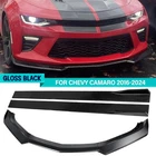 For 2016-2024 Chevy Camaro 1LE Style Front Bumper Lip + Side Skirt Glossy Black New. Price: $98.44.