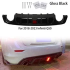 For 2018-23 Infiniti Q50 Gloss Black Rear Bumper Diffuser Lip W/ Brake Light Led New. Price: $69.99.