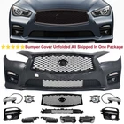 For 2014-2017 Infiniti Q50S Sport Front Bumper Upper Lower Grille Fog Lights New. Price: $418.00.
