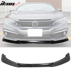 Fits 19-21 Honda Civic Gt Style Front Bumper Lip Spoiler Kit Unpainted Black Pu New. Price: $109.99.