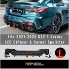 Fits 21-25 Bmw G22 430I Led Rear Diffuser Bumper Lip W/corner Splitter Spoiler New. Price: $487.99.