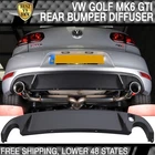 Fits 10-14 Volkswagen Vw Golf MK6 Rear Bumper Diffuser Twin Muffler Outlet New. Price: $103.94.