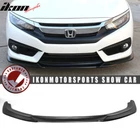 Fits 16-18 Honda Civic Ikon Gt Style Unpainted Front Bumper Lip Splitter Pu New. Price: $72.99.