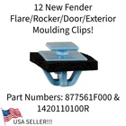 12 New Exterior Rocker Moulding Clips! For Hyundai Santa Fe Tucson Genesis Etc. Price: $11.95.