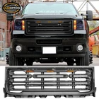 Fit 11-14 Sierra 2500HD 3500HD Front Upper Bumper Hood Grill Gloss Black W/ Led New. Price: $159.99.