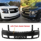 Primed Front Bumper Cover With Sensor Holes For 15-21 Chevrolet Tahoe Suburban New. Price: $199.00.
