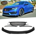 Fits 16-18 Civic Ikon Gt Style Front Bumper Lip Pu Upper Mesh Grille Abs New. Price: $157.99.