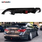 Rear Bumper Diffuser Spoiler Lip For 14-17 Infiniti Q50 Gloss Black W/ Led Light New. Price: $72.19.