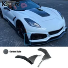 Fits 2014-2019 Chevy Corvette C7 Front Splitter Side Winglet Corners Carbon Look New. Price: $73.99.