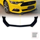 3PC Front Bumper Lip Splitter Customed Ford Mustang 2015-2017 Glossy Black New. Price: $39.99.