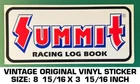 Summit Racing Log Book Vintage Original Vinyl Decal Sticker-drag-performance Used. Price: $5.81.
