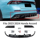 For 2023-25 Honda Accord Black Rear Bumper Diffuser W/ Corner Spat + Tip Light New. Price: $289.99.