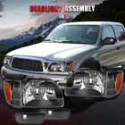 For Toyota Tacoma 2001-2004 Front Headlights Black Headlamps + Bumper Pair New. Price: $85.99.