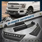 Black 18-20 Ford F-150 Front Bumper Lip W/ Led Sequential Running Lights 4PC New. Price: $189.41.