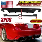 For Infiniti Q50 2018-2024 Glossy Black Rear Bumper Diffuser & Side Corner Apron New. Price: $132.95.
