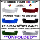 New Rear Bumper For 2018-2024 Camry Xse Painted *choose Your Color* TO1100335. Price: $429.56.