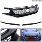 Fit For 2019-2021 Honda Civic Front Bumper Hood Honeycomb Grill Black W/ Eyebrow New. Price: $109.99.